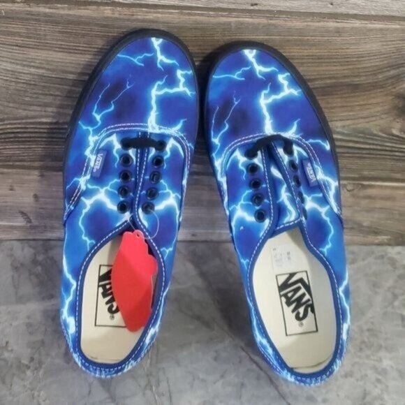 New‎ Vans Authentic Lightning Bolt Blue Skate Sneakers Festival Casual Shoes - Picture 7 of 8